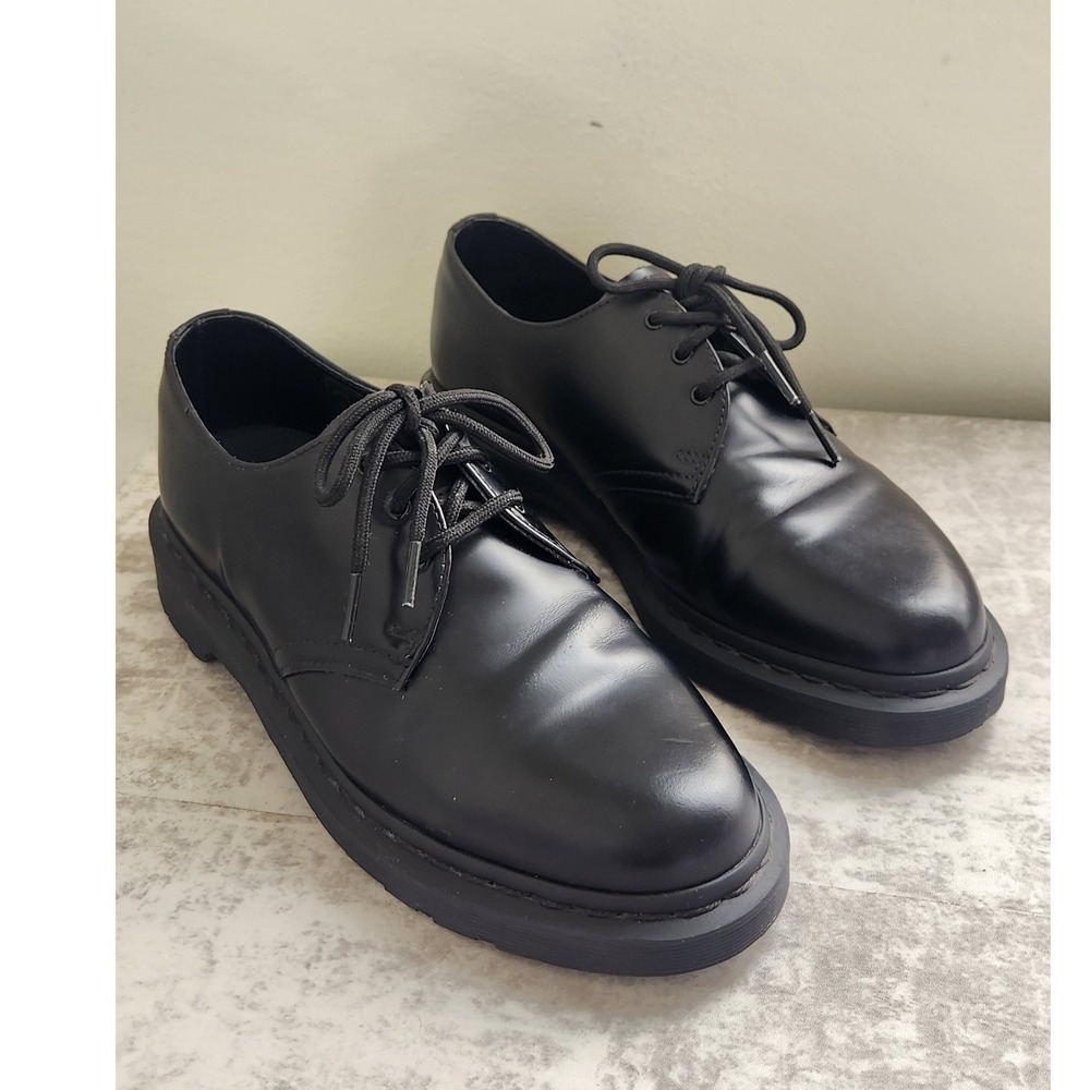 Dr. Martens 1461 Mono Black Smooth Leather 3-Eye Oxford Mens 9 Derby Goth Grunge